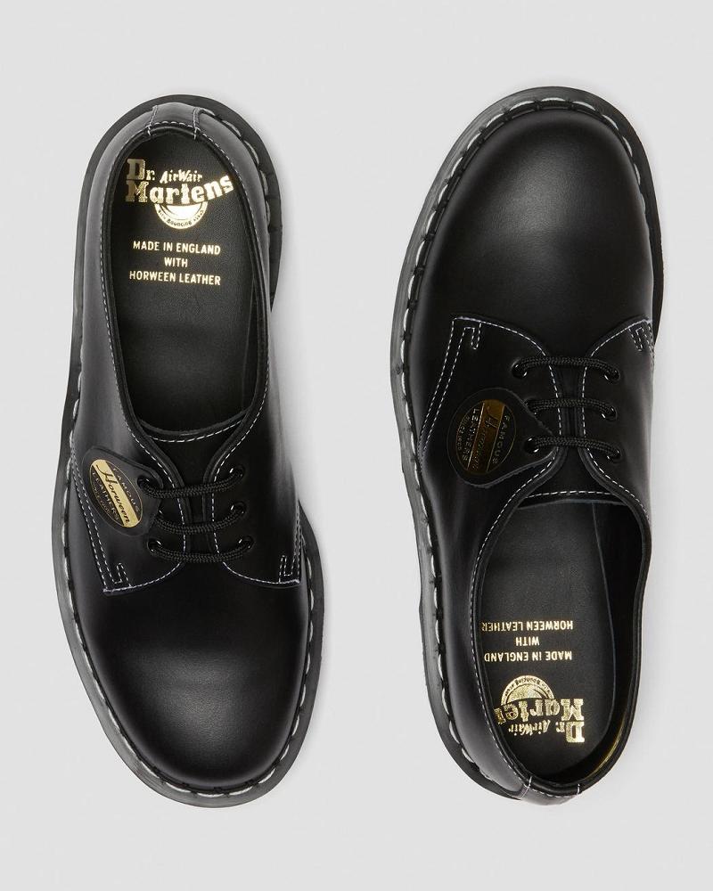 Black Women's Dr Martens 1461 Made in England Cavalier Leather Oxfords Shoes | CA 353BEX